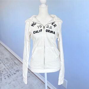 Deadstock NWT Y2K White Hollister Zip Up Vintage Hoodie